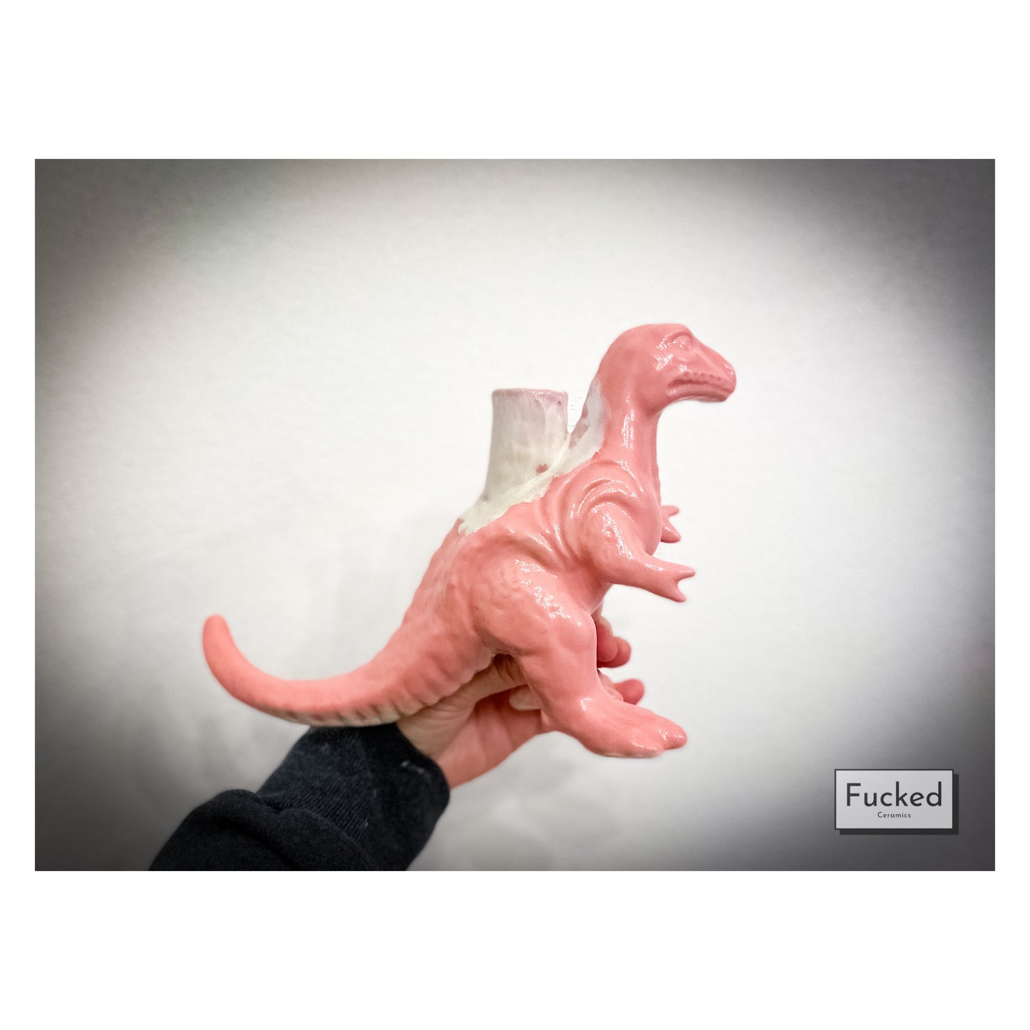 T-Rex Dinosaur Candle Holder - PINK