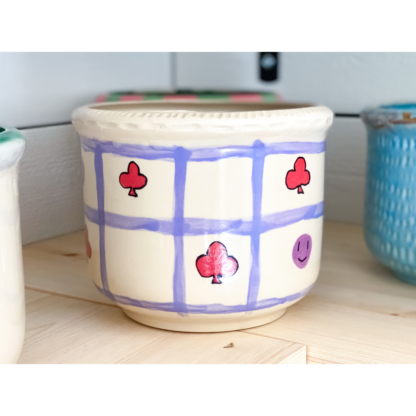 Huge Pot - Clover/Checkered - without hole in the bottom