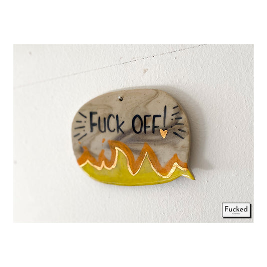 Wall Decoration - "Fuck off" - 24k Gold